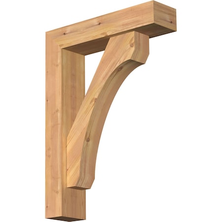 Ekena Millwork Legacy Block Smooth Bracket w/ Offset Brace, Western Red Cedar, 5 1/2"W x 22"D x 30"H BKT0604X22X30LEC05SWR